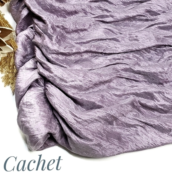 Cachet Stunning Purple Rouged Ruffled Dress 10 - Picture 3 of 14